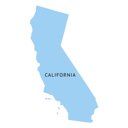 Mapa simples do estado da Califórnia Transparent PNG