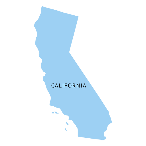 Einfache Karte des Bundesstaates Kalifornien