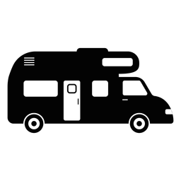 Ícone plano de veículo de campervan Transparent PNG