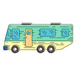 Ilustração de veículo campervan Transparent PNG