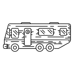 Icono de trazo de vehículo autocaravana Diseño PNG