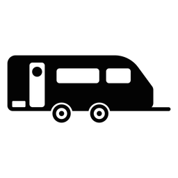 Ícone plano de trailer de caravana