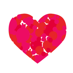 Circle filled heart sticker PNG Design