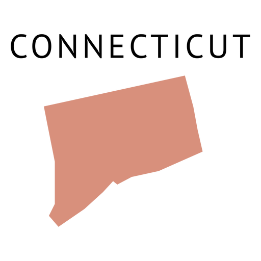 Mapa llano del estado de Connecticut Diseño PNG