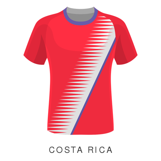 Costa Rica-WM-Fußballtrikot-Cartoon PNG-Design