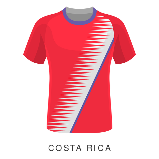 Dibujos animados de camiseta de f?tbol de copa mundial de costa rica Diseño PNG
