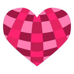 Crossed stripes heart sticker PNG Design