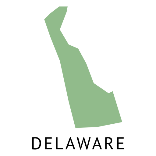 Mapa llano del estado de Delaware Diseño PNG