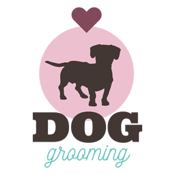 Logotipo de corazón de aseo de perros