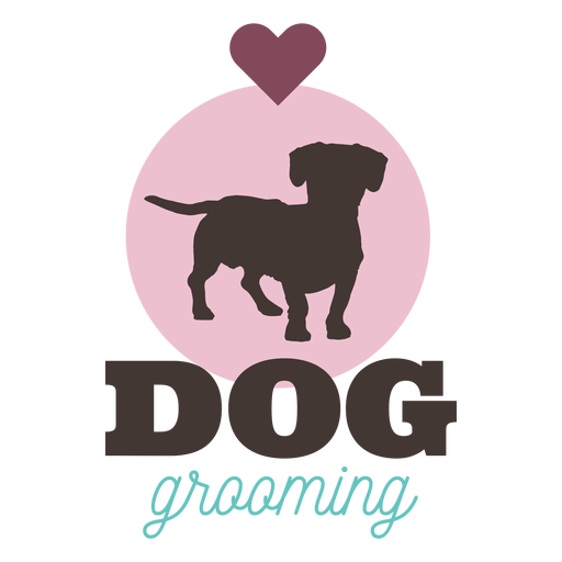 Hundepflege-Herz-Logo PNG-Design