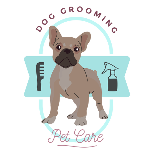 Dog grooming pet care logo PNG Design