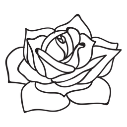 Ícone de traço de rosa em flor