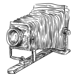 Folding camera sketch PNG Design