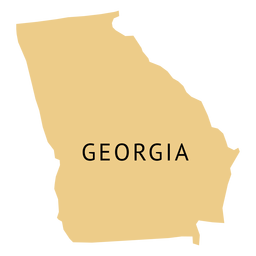 Georgia state plain map PNG Design