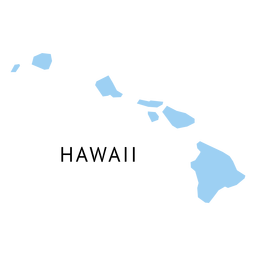 Hawaii state plain map Transparent PNG
