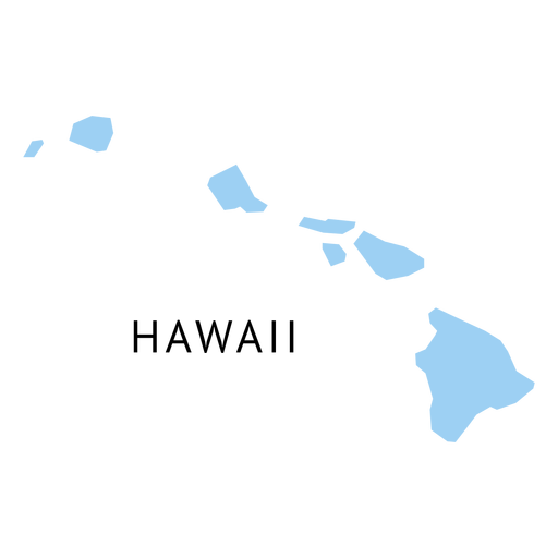 Hawaii State Plain Map PNG-Design