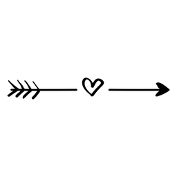 Pegatina de corazón y flecha Diseño PNG