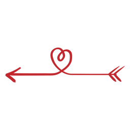 Pegatina flecha curva corazón Diseño PNG