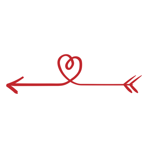 Heart curved arrow sticker PNG Design