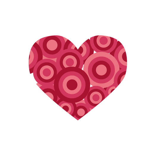 Heart filled with circles PNG Design