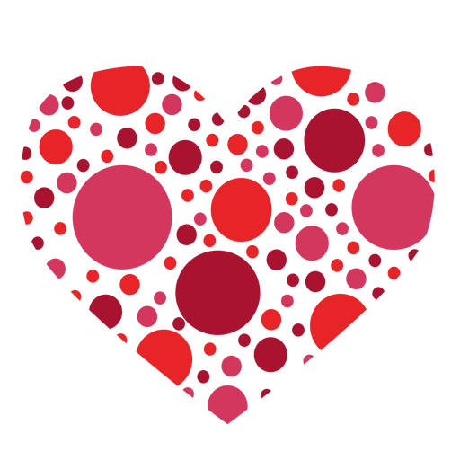 Heart made of circles sticker PNG Design