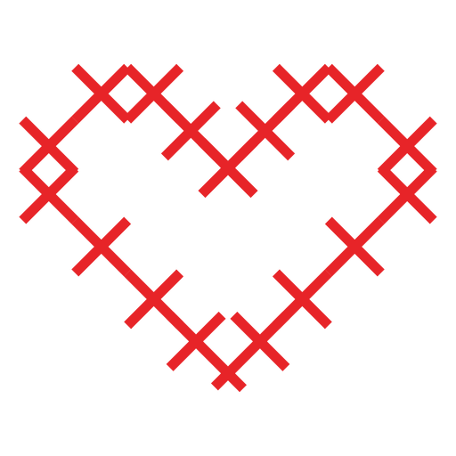 Herz aus Kreuzen Aufkleber PNG-Design