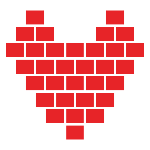 Heart made of cubes sticker PNG Design