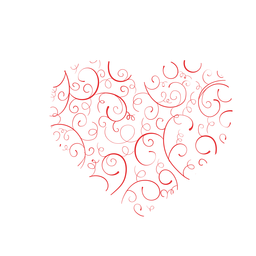 Adesivo de coração feito de flores Desenho PNG