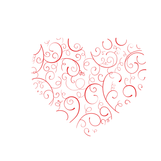 Heart made of flourishes sticker PNG Design
