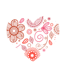 Pegatina corazón de flores Diseño PNG