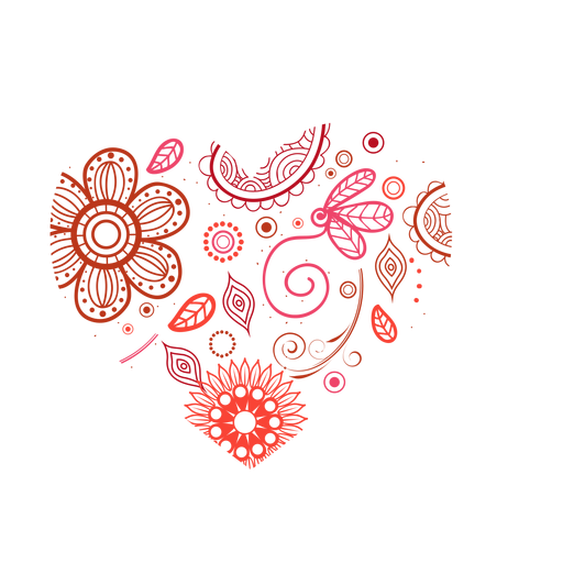 Heart made of flowers sticker PNG Design