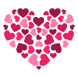 Pegatina corazón hecho de corazones Diseño PNG