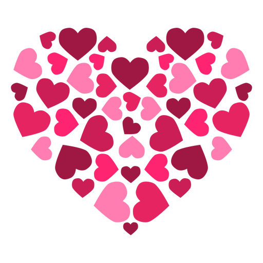 Heart made of hearts sticker PNG Design