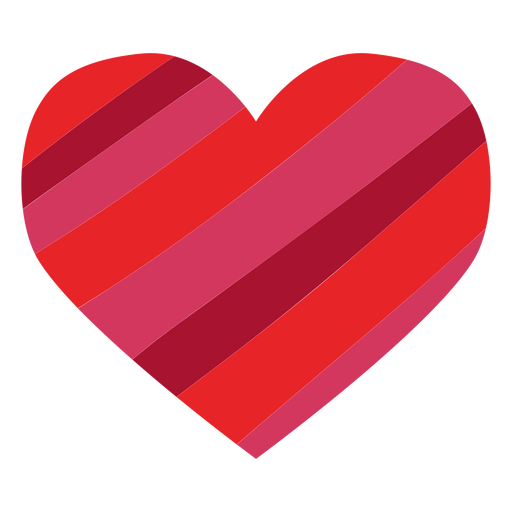 Herz aus Streifenaufkleber PNG-Design