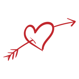 Corazón atravesado con flecha pegatina Diseño PNG