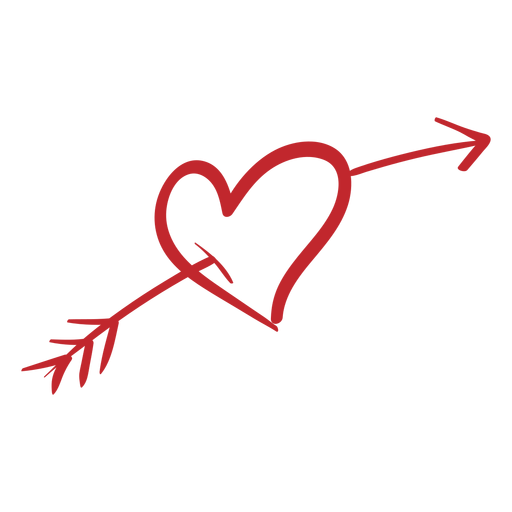 Heart pierced with arrow sticker PNG Design