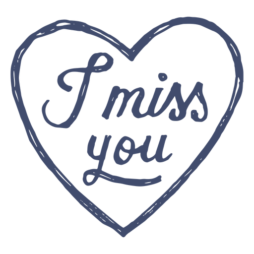 I miss you heart sticker PNG Design