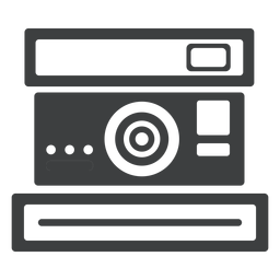 Ícone cinza de câmera analógica instantânea Desenho PNG
