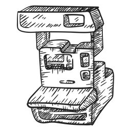Instant analog camera sketch PNG Design