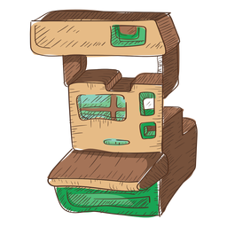 Esboço instantâneo de câmera analógica Desenho PNG