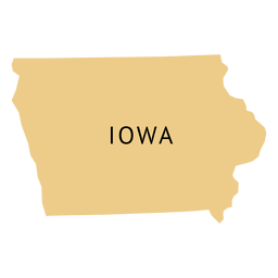 Mapa plano do estado de Iowa Desenho PNG
