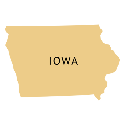 Mapa plano do estado de Iowa Desenho PNG