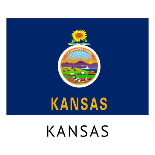 Bandera del estado de kansas Diseño PNG