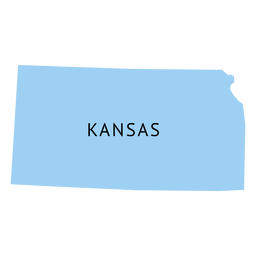 Kansas state plain map Transparent PNG