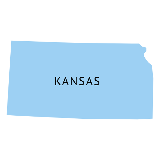 Mapa plano do estado de Kansas