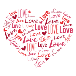 Love inscribed heart sticker PNG Design Transparent PNG