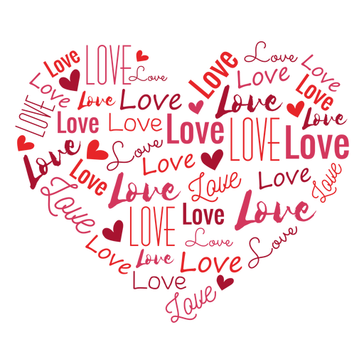 Love inscribed heart sticker PNG Design