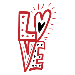 Autocolante de amor com letras Desenho PNG