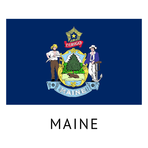 Maine state flag PNG Design