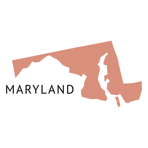 Mapa llano del estado de Maryland Diseño PNG